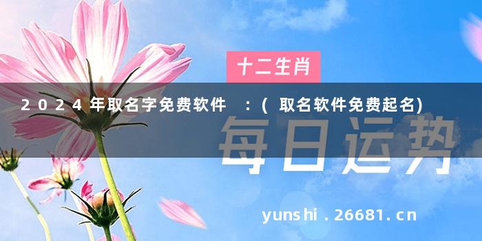 2024年取名字免费软件 :(取名软件免费起名)